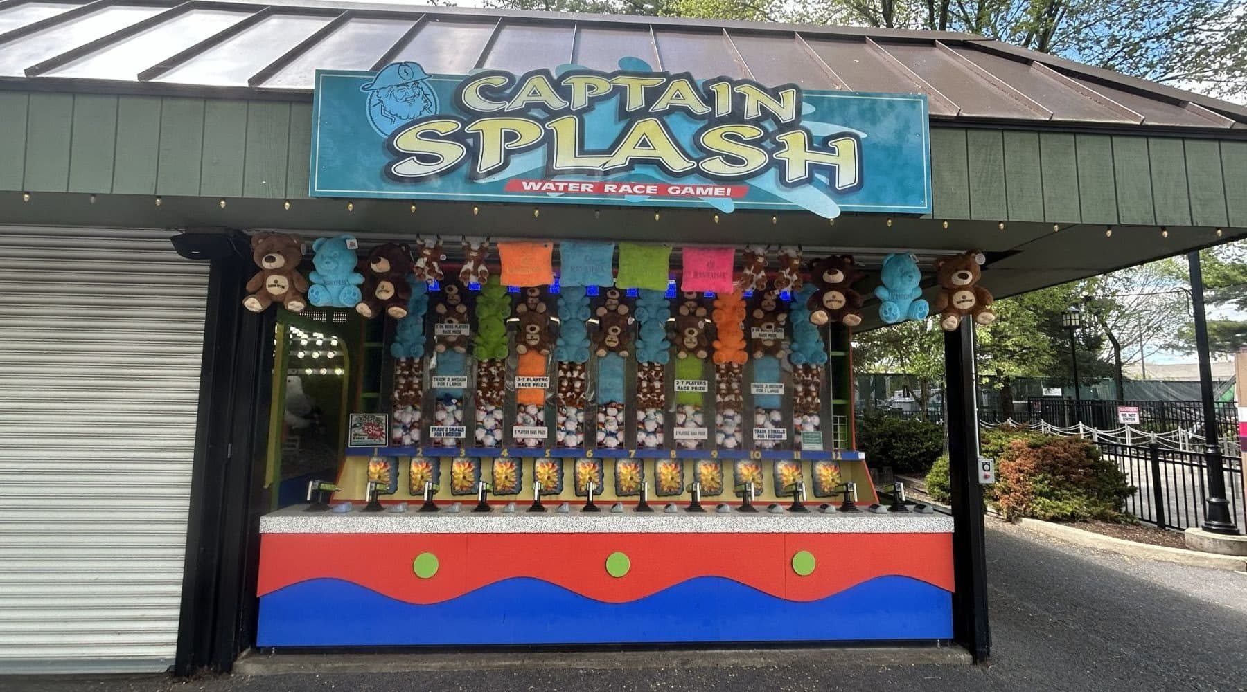 Race against others by shooting water at a target