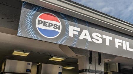 Inside of building with Pepsi machines and queue line