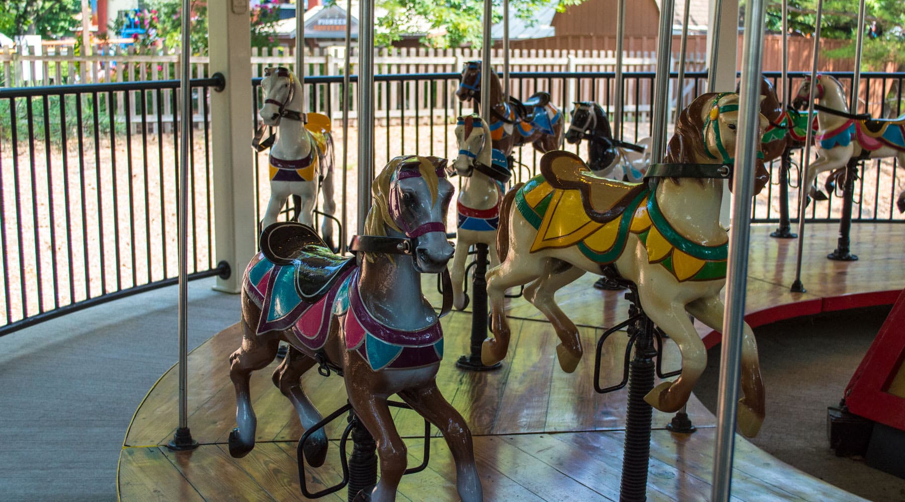 Horses from the Livery Stables ride at Hersheypark