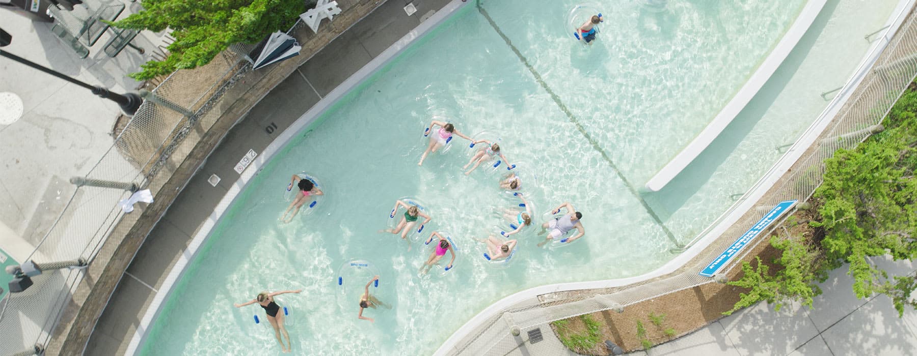 family floating in Intercoastal Waterway Lazy River