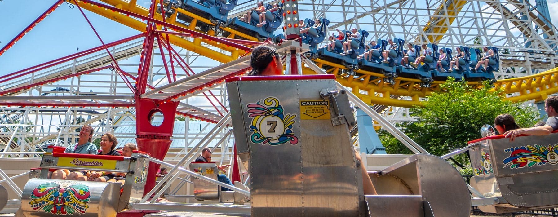 Mom and Daughters on Scrambler Ride at Hersheypark