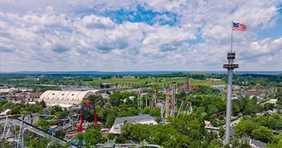 aerial view of hersheypark for tickets page