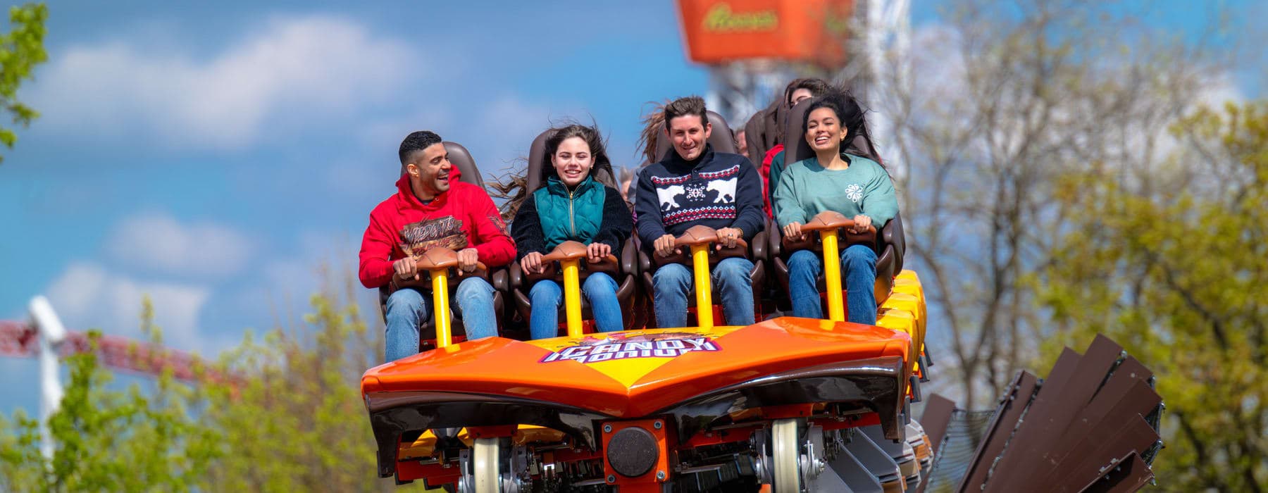 Family riding Candymonium